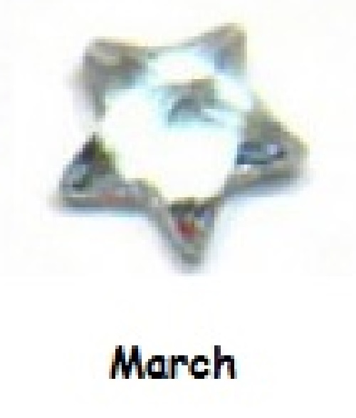 March birthstone star 4mm floating locket charm - Click Image to Close